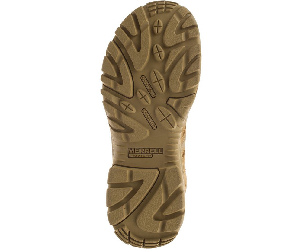 Merrell Boots Khaki - Strongfield Tactical 8\" Waterproof - Womens 75ZXVIMKG